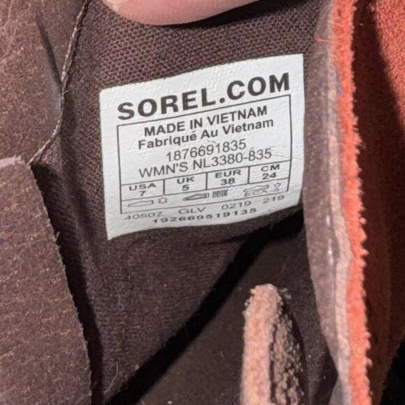 Sorel Boots Cate Bootie Carnelian Red Leather Side Zip Heeled Boot Women’s 7 - Picture 8 of 8